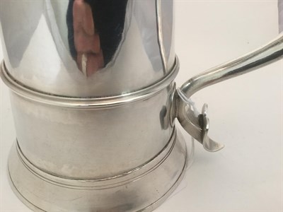 Lot 90 - A George III Silver Tankard, by Joseph Lock, London, 1777, tapering cylindrical and on...