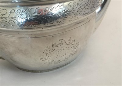 Lot 91 - A George III Scottish Silver Teapot and Stand, by W. and P. Cunningham, Edinburgh, 1802, oval...