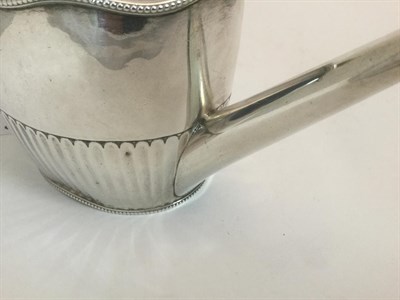 Lot 93 - A George III Silver Teapot, by Robert Hennell, London, 1787, tapering oval and with part-fluted...