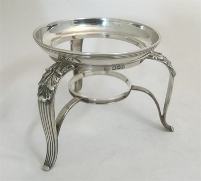 Lot 94 - A George III Silver Brandy-Saucepan and Cover with a George IV Silver Stand and Lamp, by...