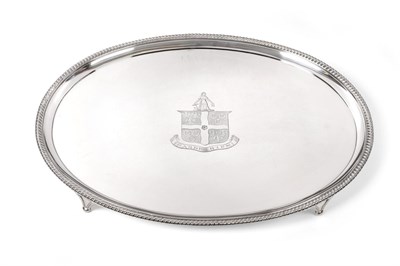 Lot 98 - A George III Silver Large Salver, by Paul Storr, London, 1802, oval and with gadrooned border,...