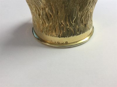 Lot 103 - A George III Silver-Gilt Stirrup-Cup, Maker's Mark Rubbed, London, 1792, realistically modelled...