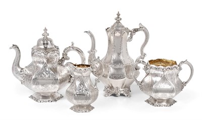 Lot 126 - A Three-Piece Victorian Silver Tea-Service with an Associated Coffee-Pot, by John and George...