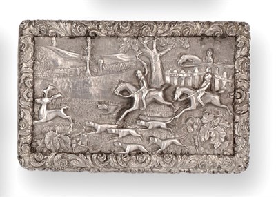 Lot 135 - A George IV Silver Snuff-Box, by Edward Smith, Birmingham, 1829, oblong, the hinged cover cast...