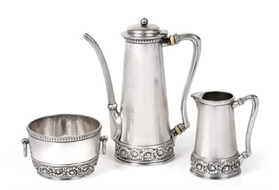 Lot 138 - A Three-Piece American Silver Coffee-Service, by Tiffany and Co., New York, 1892-1902, each...