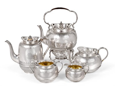 Lot 142 - A Four-Piece Victorian Silver Tea and Coffee-Service, by George Fox, London, 1865, each piece...