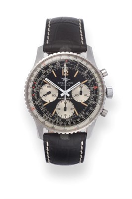 Lot 170 - A Stainless Steel Chronograph Wristwatch, signed Breitling, Geneve, model: Navitimer, ref: 806,...