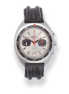 Lot 173 - A Stainless Steel Calendar Chronograph Wristwatch, signed Breitling, Geneve, model: Datora,...