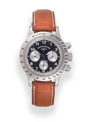 Lot 197 - A Stainless Steel Chronograph Wristwatch, signed Franck Muller, Geneve, model: Endurance, circa...