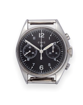 Lot 200 - A Military Style Wristwatch, signed CWC, circa 2003, (calibre ETA/Valjoux 7760) lever movement...