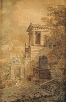 Lot 614 - John Peter Gandy-Deering (1787-1850) "Entrance to a Greek town" Inscribed in an old hand verso,...