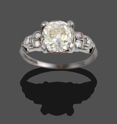 Lot 334 - A Diamond Solitaire Ring, circa 1920, the old cut diamond in white claws to eight-cut diamond...