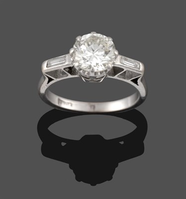 Lot 366 - A Diamond Solitaire Ring, circa 1930, a round brilliant cut diamond in white claws with a...