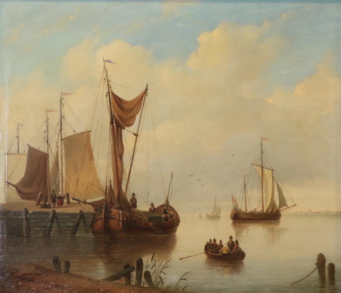 Lot 514 - Circle of Miles Edmund Cotman (1810-1858)  Moored vessels and other shipping in calm waters...