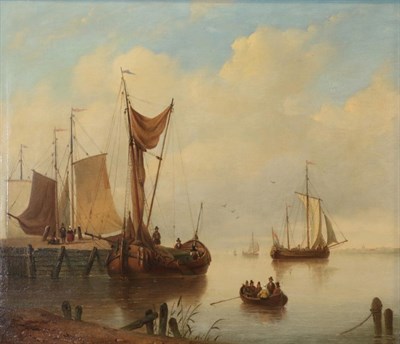 Lot 514 - Circle of Miles Edmund Cotman (1810-1858)  Moored vessels and other shipping in calm waters...