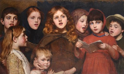 Lot 538 - Susan Isabel Dacre (1844-1933)  Choir of children  Monogrammed and dated 1888, oil on canvas,...