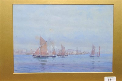 Lot 631 - Arthur James Wetherall Burgess (1879-1956) Fishing boats in the harbour  Signed, pencil and...