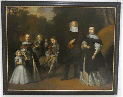 Lot 543 - Circle of Bartholomeus van der Helst (1613-1670) Dutch  Portrait of a noble family standing in...