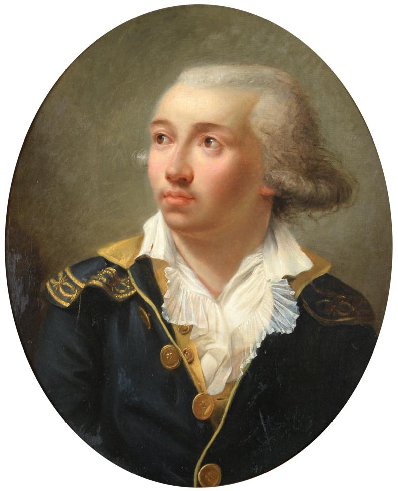 Lot 551 - Circle of Marie- Victoire Lemoine (1754-1820) French  Portrait of a naval officer, head and...