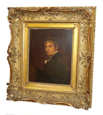 Lot 552 - Circle of John Hoppner RA (1758-1810) Portrait of a gentleman with a fur collar Oil on panel,...
