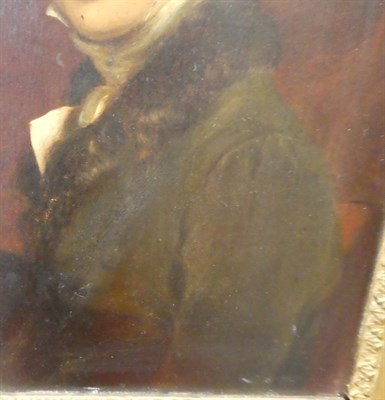 Lot 552 - Circle of John Hoppner RA (1758-1810) Portrait of a gentleman with a fur collar Oil on panel,...