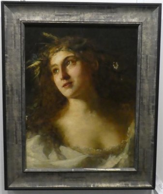 Lot 554 - Circle of Antonio Mancini (1852 -1930) Italian Portrait of lady, head and shoulders, possibly...