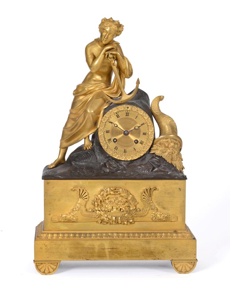 Lot 567 - A French Bronze Ormolu Striking Mantel Clock, signed Alicort a Paris, circa 1830, case...