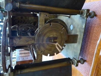 Lot 568 - ~ A Brass Striking Lantern Clock, signed Richard Rayment, Bury St Edmunds, early 18th century,...