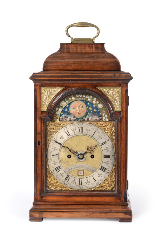 Lot 581 - A Good George III Eight Day Dutch Striking Alarm Table Clock with Moonphase Display, signed...