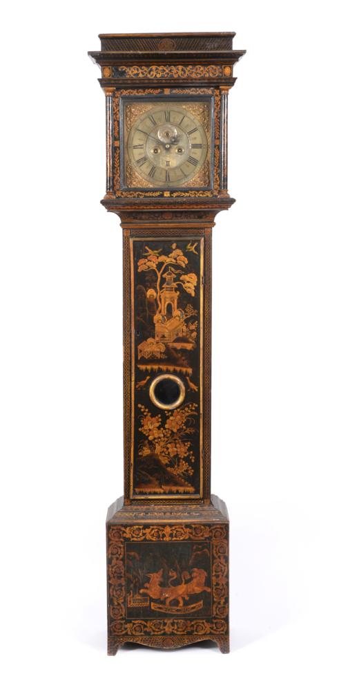Lot 591 - ~ A Green Chinoiserie Eight Day Longcase Clock, signed Joseph Green, North Shields, circa 1720,...