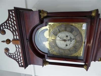 Lot 593 - ~ A Mahogany Eight Day Longcase Clock, signed Saml Robson, South Shields, circa 1780, swan neck...