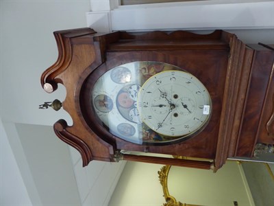 Lot 594 - ~ An Oak and Mahogany Eight Day Oval Dial Longcase Clock, signed Wm Nicholas, Birmingham, circa...
