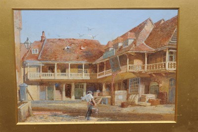 Lot 639 - James Lobley (1829-1888) Figure in a courtyard Signed, watercolour and gouache heightened with...