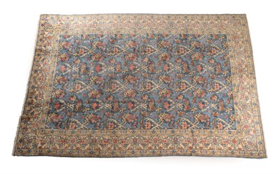 Lot 625 - Nejafabad Carpet Central Iran, circa 1960 The sky blue field with a one-way design of serrated...