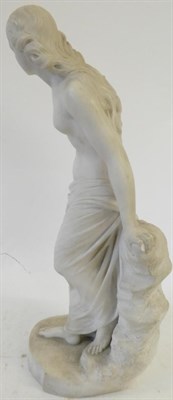 Lot 639 - W J Docherty (19th century): ''Gondoline'', a white marble figure of a classical maiden loosely...