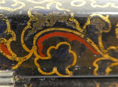 Lot 647 - A Jennens & Bettridge Papier-Mâché Tea Caddy and Hinged Cover, circa 1840, of serpentine...