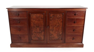 Lot 680 - A Gillows of Lancaster Mahogany and Figured Walnut Dwarf Linen Press, 3rd quarter 19th century, the