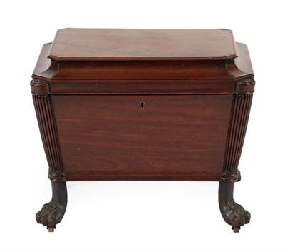 Lot 685 - A Regency Mahogany Cellaret, early 19th century, the moulded hinged lid above plain panels...
