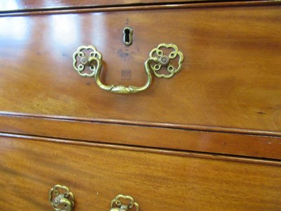 Lot 687 - A George III Mahogany Chest on Chest, late 18th century, the dentil cornice above a blind fret...