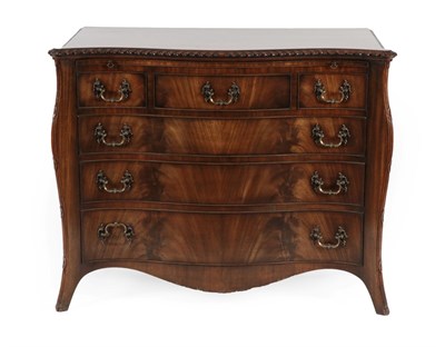 Lot 696 - A Chippendale Revival Serpentine Front Mahogany Chest of Drawers, early 20th century, with an...