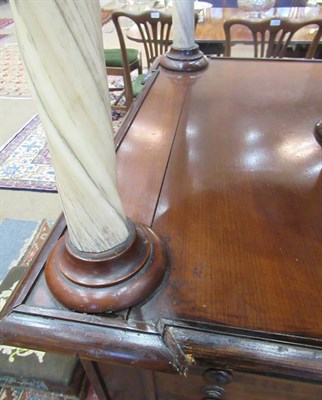 Lot 703 - A Late 19th Century Mahogany and Narwhal Tusk Cabinet, the upper section with five Narwhal (Monodon