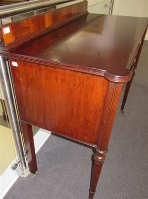 Lot 707 - A Regency Style Mahogany and Ebony Strung Sideboard, late 19th/early 20th century, with reeded edge