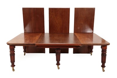 Lot 714 - A Victorian Mahogany Extending Dining Table, 3rd quarter 19th century, with three original...