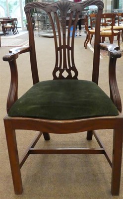 Lot 718 - A Set of Nine George III Mahogany Dining Chairs, late 18th century, including one carver, the...