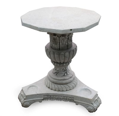 Lot 729 - A Mid 19th Century Carved Grey and White Carrara Marble Centre Table, Signed J Goulding,...