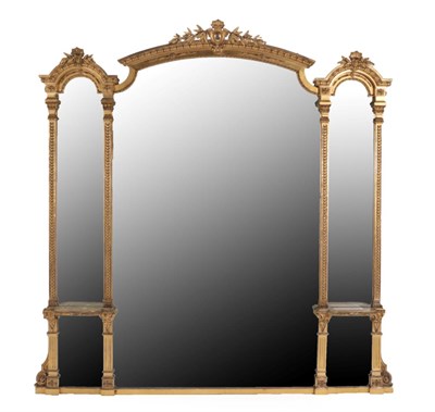 Lot 738 - An Impressive Victorian Gilt and Gesso Overmantel Mirror by C. Nosotti, Second Half 19th...