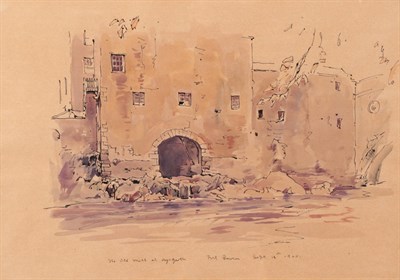 Lot 1000 - Fred Lawson (1888-1968) ''The Old Mill at Aysgarth'', signed, inscribed and dated 1940, pen and...