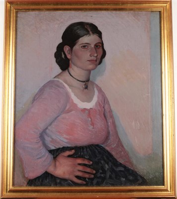 Lot 1014 - Attributed to William Strang RA (1859-1921) Head and shoulders portrait of a lady, inscribed...