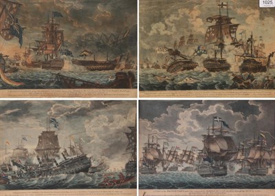 Lot 1025 - After John Fairburn (c.1800) A set of four naval prints, 25cm by 35cm (4)