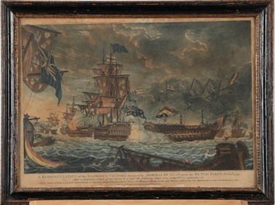 Lot 1025 - After John Fairburn (c.1800) A set of four naval prints, 25cm by 35cm (4)